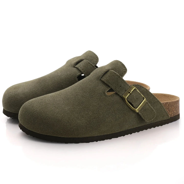 Womens Slippers with Cork Footbed and Grip Sole Comfortable