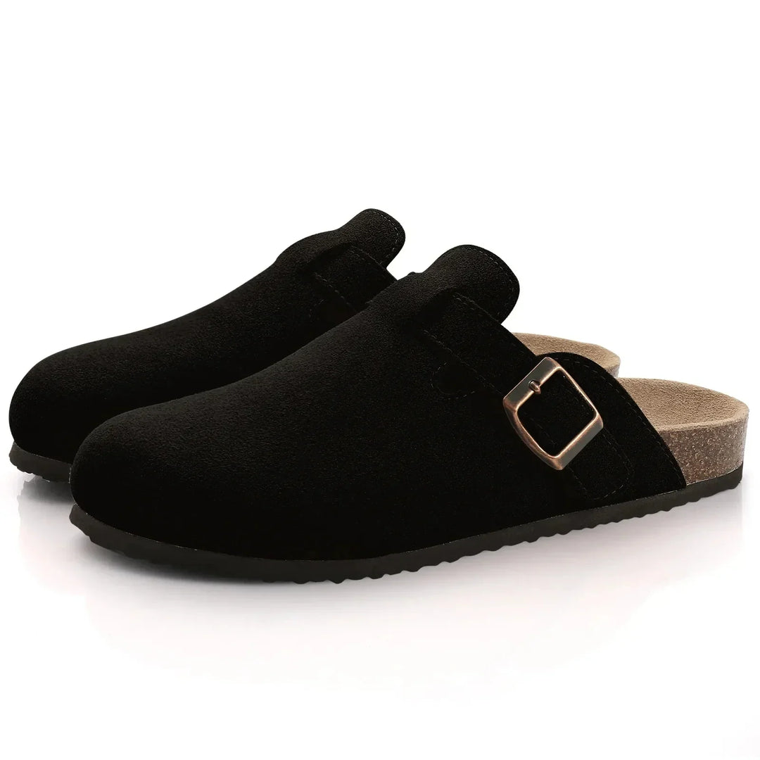 Womens Slippers with Cork Footbed and Grip Sole Comfortable