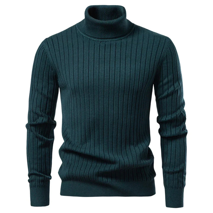 Mens Thermal Knit Sweater Crew Neck Cozy Fit
