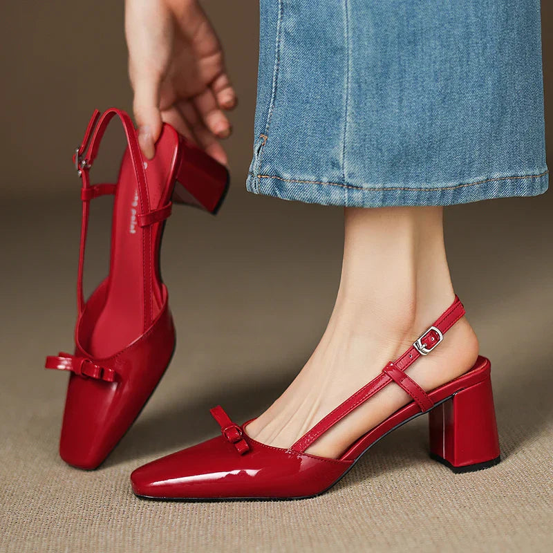 Womens Genuine Leather Heels Classic Fit - BritishMode