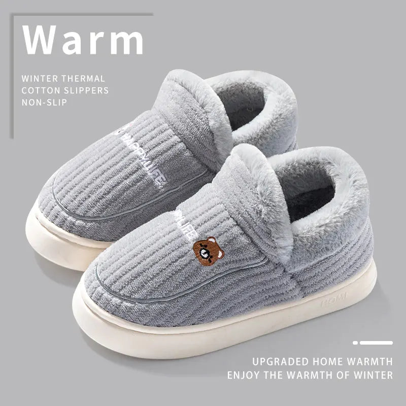 Womens Fleece Slippers Warm Non-Slip Cozy Fit