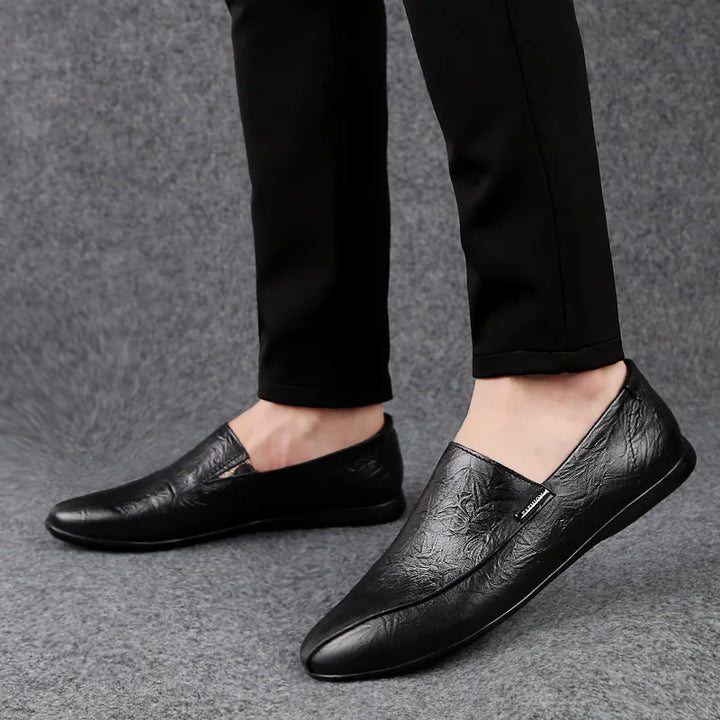 Mens Loafers Genuine Leather Slip-On