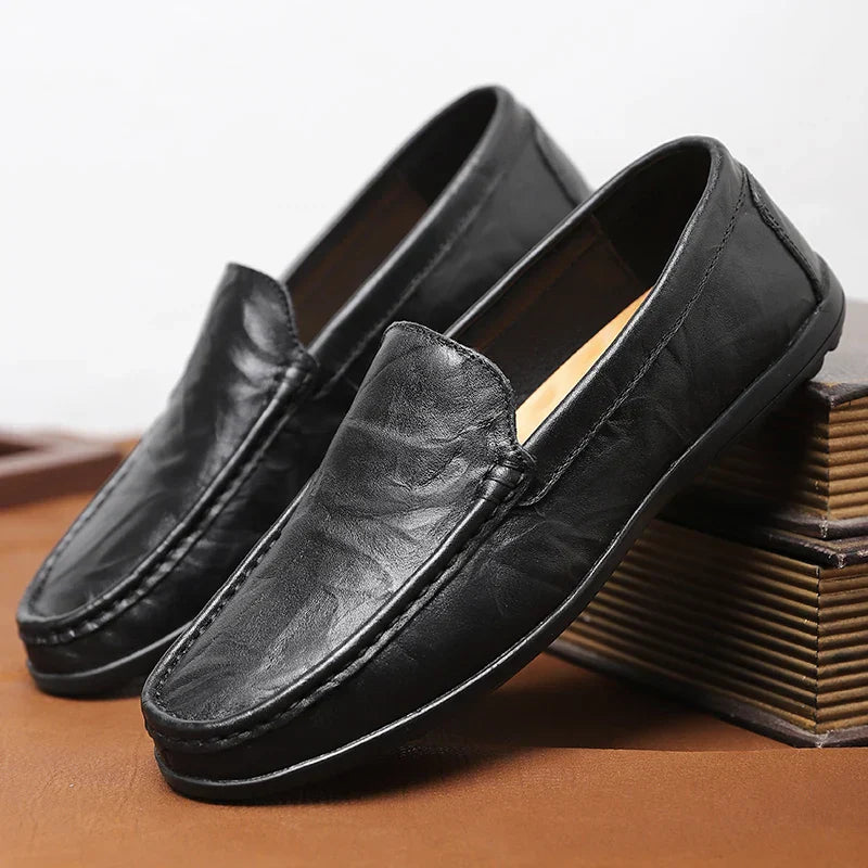 Mens Loafers Genuine Leather Slip-On