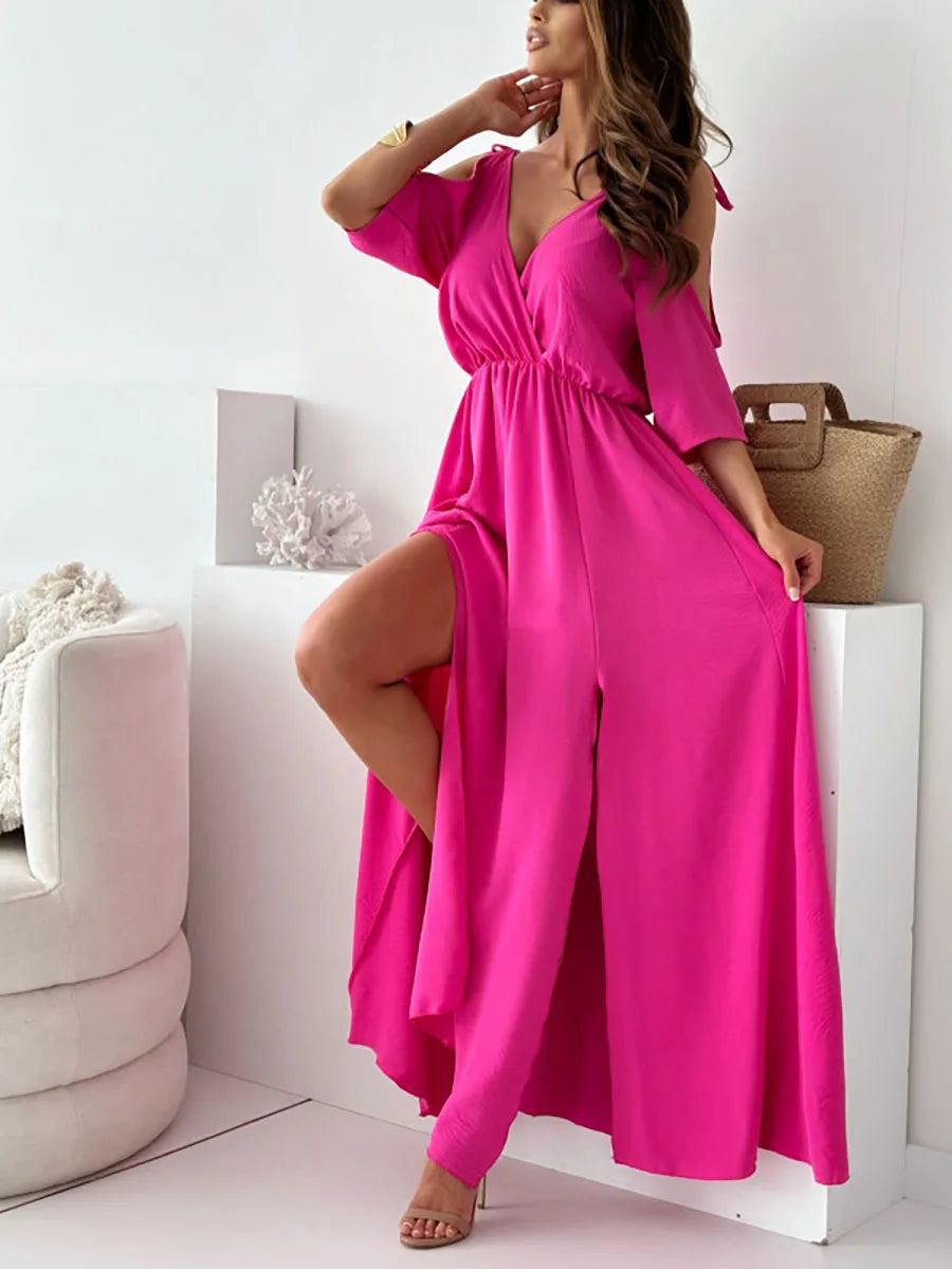 Womens Off-Shoulder Evening Dress Long Sleeve