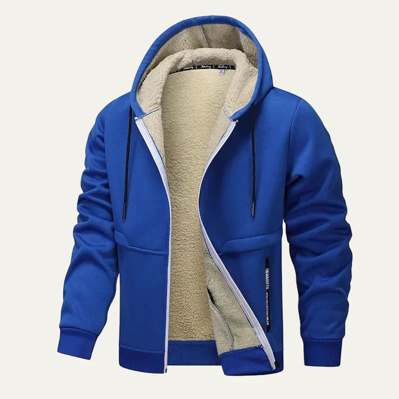 Mens Full Zip Hoodie with Plush Sherpa Lining