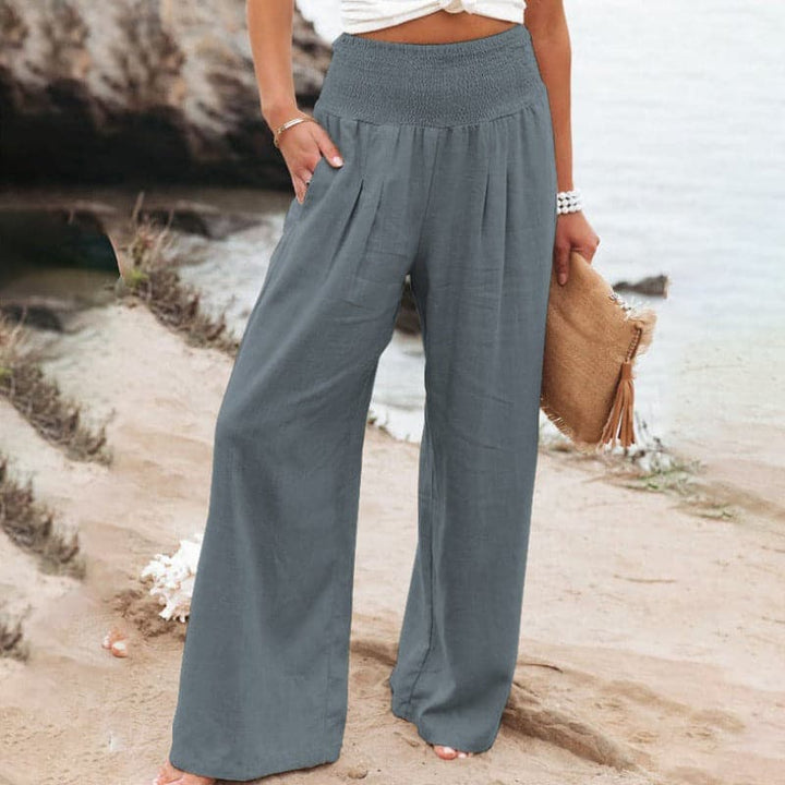 Womens Wide Leg Trousers Comfortable Relaxed Fit