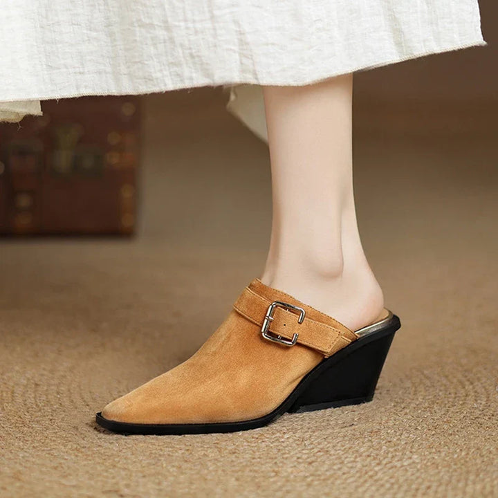 Womens Suede Mules Slip-On Style - BritishMode