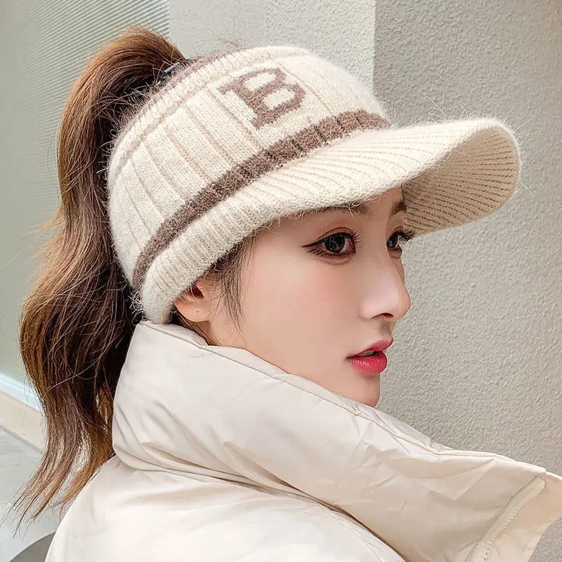 Womens Cable Knit Hat Warm
