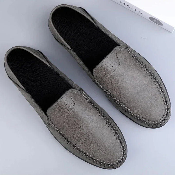 Mens Leather Loafers Slip-On Classic Fit
