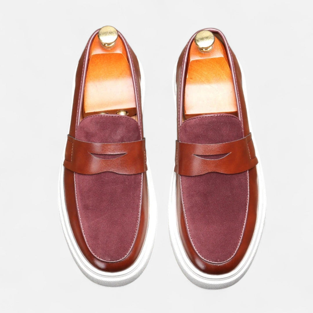 Mens Penny Loafers Hybrid Leather Slip-On