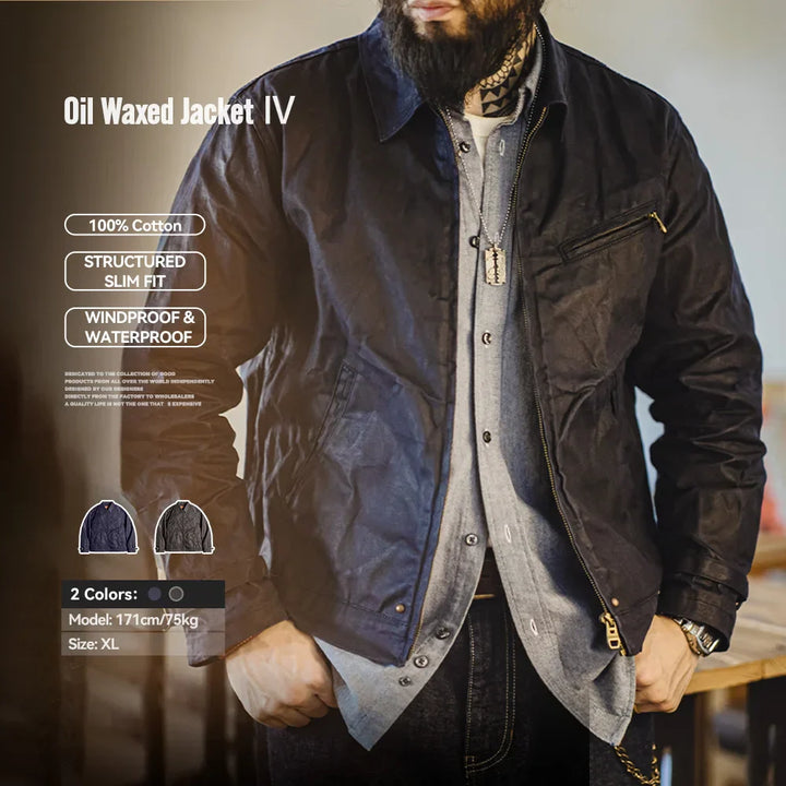 Mens Waterproof Canvas Jacket Fitted - BritishMode