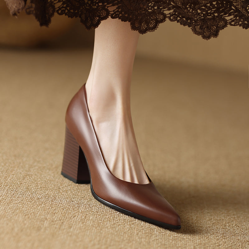 Womens Heels Genuine Leather Classic Fit