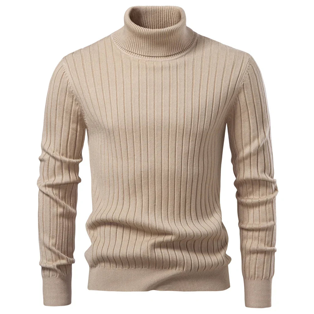 Mens Thermal Knit Sweater Crew Neck Cozy Fit