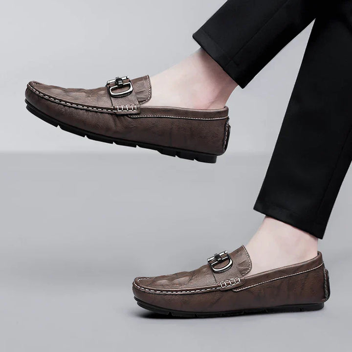 Mens Loafers Genuine Leather Slip-On