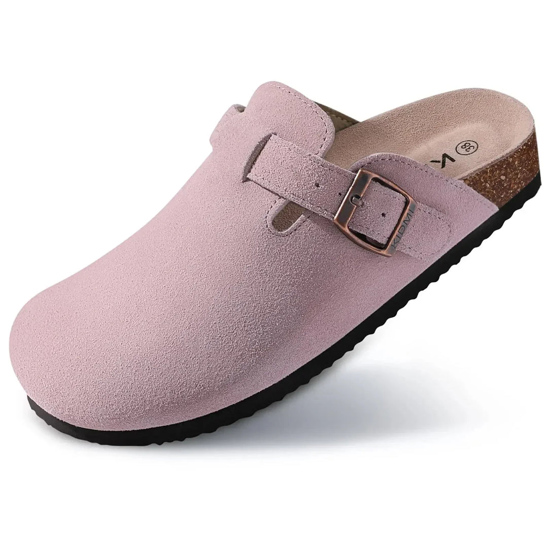 Womens Slippers with Cork Footbed and Grip Sole Comfortable