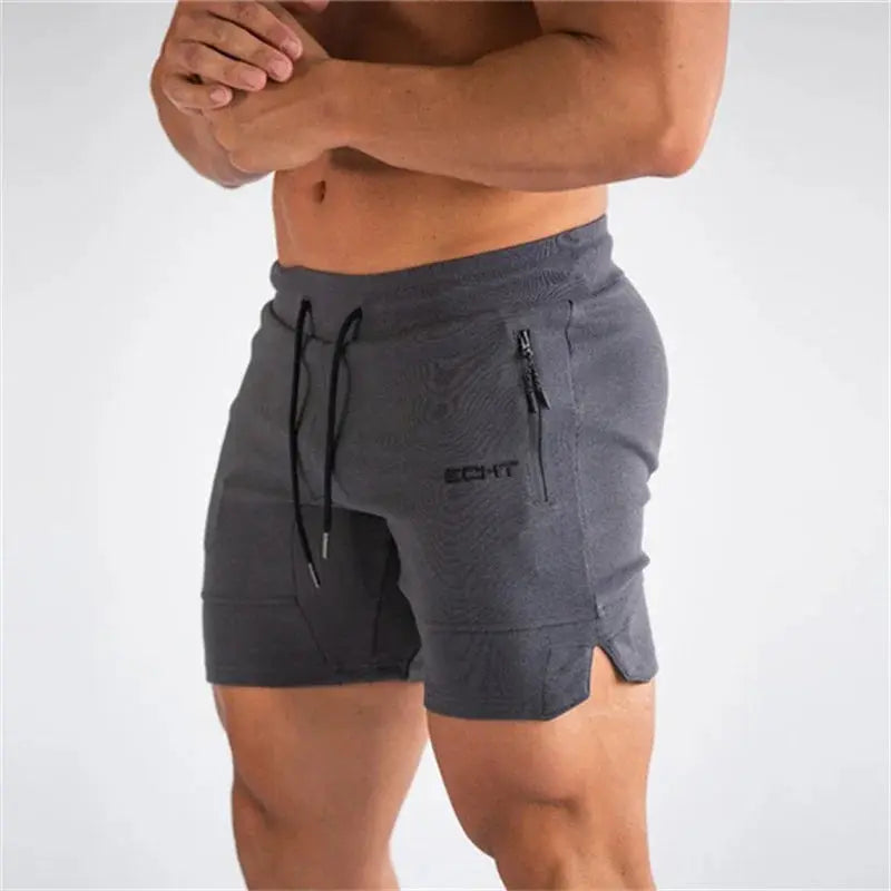 Mens Sports Shorts with Zippered Pockets Athletic Fit