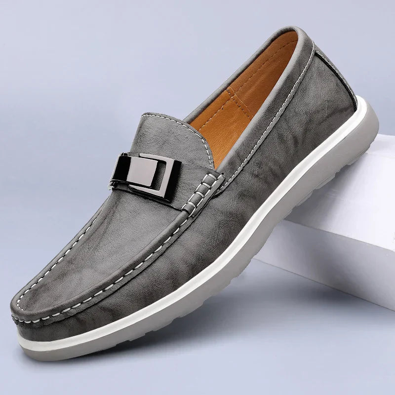 Mens Loafers Genuine Leather Slip-On