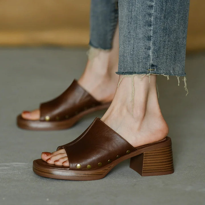 Womens Leather Sandals Comfortable Fit