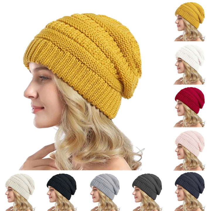 Unisex Cable Knit Hat Thick Warm Fit