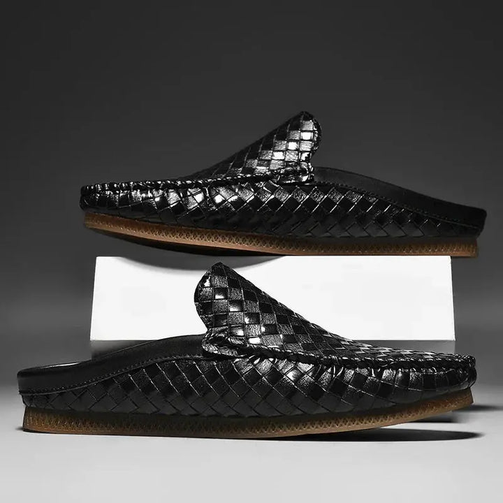 Mens Leather Slides Comfortable Slip-On