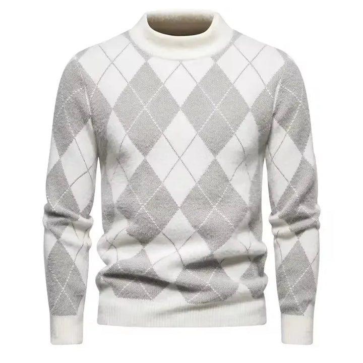 Mens Faux Fur Crew Neck Sweater