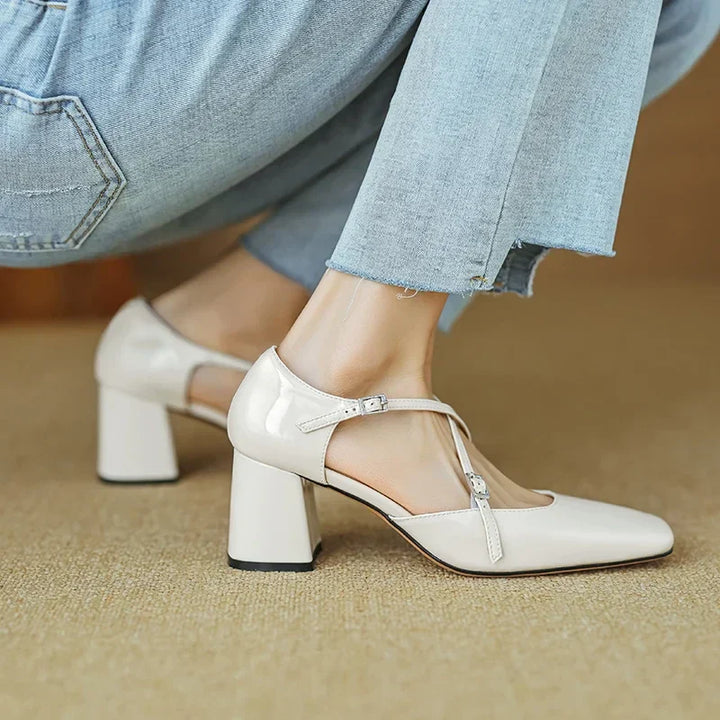 Womens Genuine Leather Heels Classic Fit