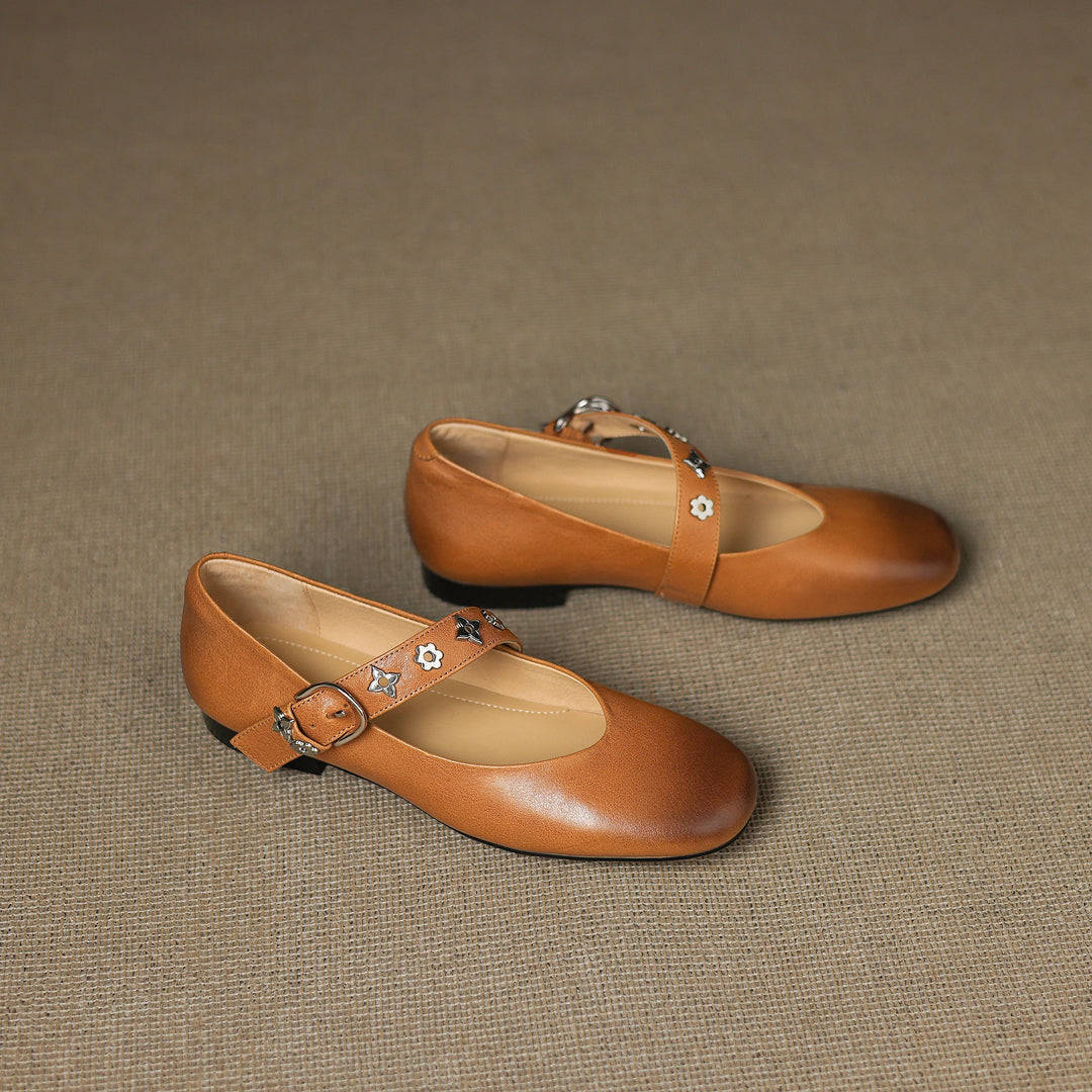 Womens Flats Genuine Leather Slip-On