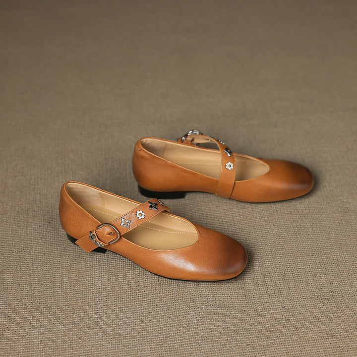 Womens Flats Genuine Leather Slip-On
