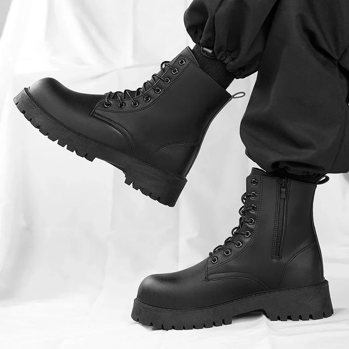 Mens Leather Ankle Boots Heavy-Duty Classic Style - BritishMode