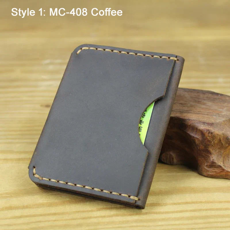 Mens Card Wallet Genuine Leather Slim Fit
