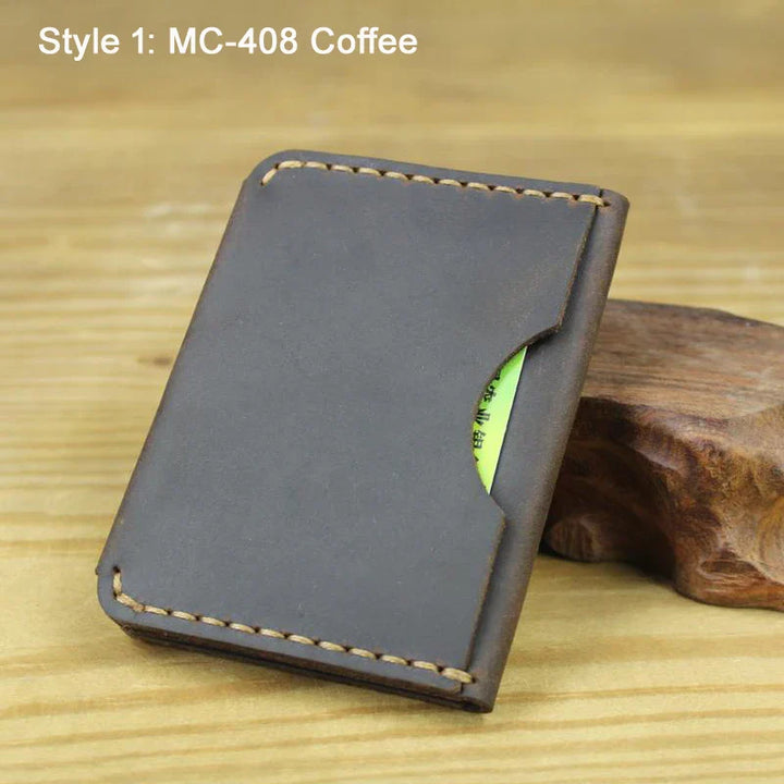 Mens Card Wallet Genuine Leather Slim Fit