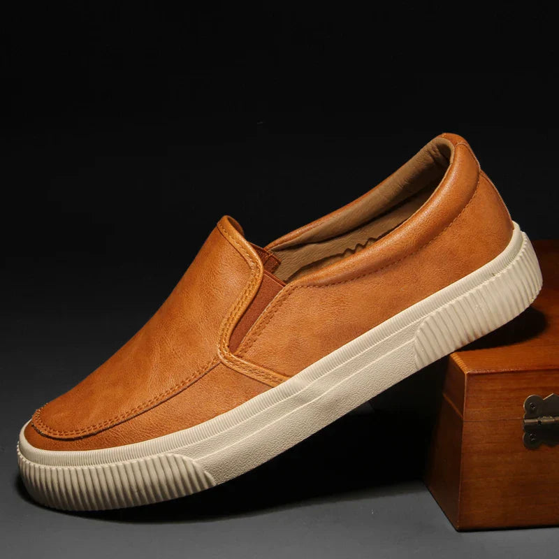 Mens Leather Loafers Slip-On Classic Fit - BritishMode