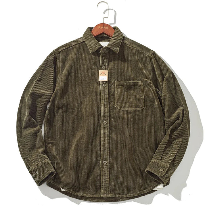 Mens Corduroy Jacket Warm Fitted Winter Coat