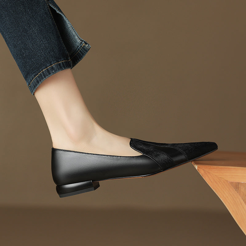 Womens Flats Genuine Leather Slip-On Style