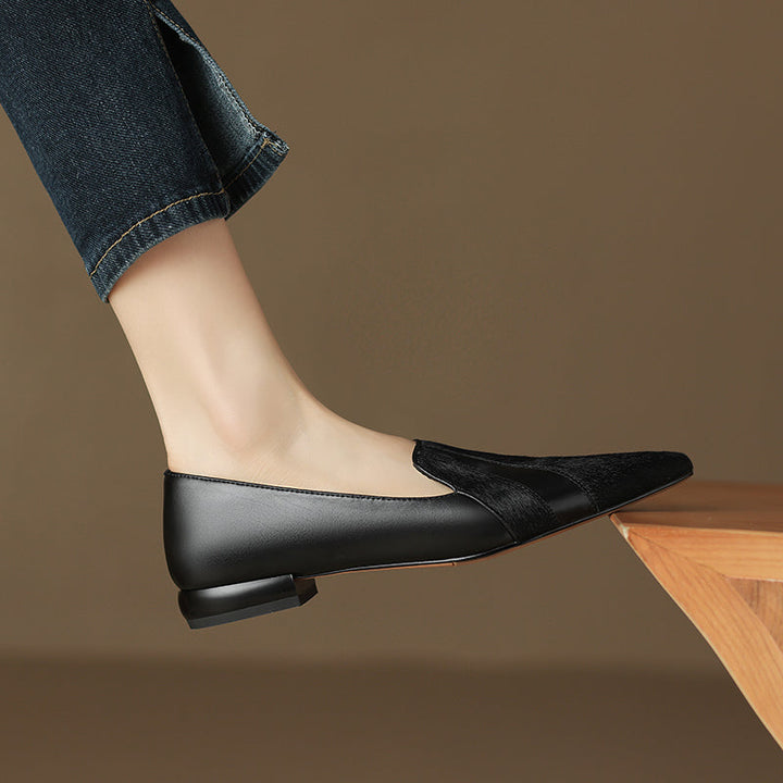 Womens Flats Genuine Leather Slip-On Style