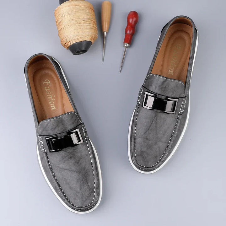 Mens Loafers Genuine Leather Slip-On