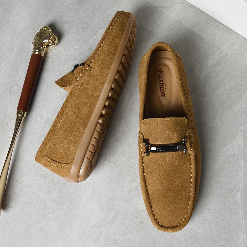 Mens Loafers Suede Slip-On