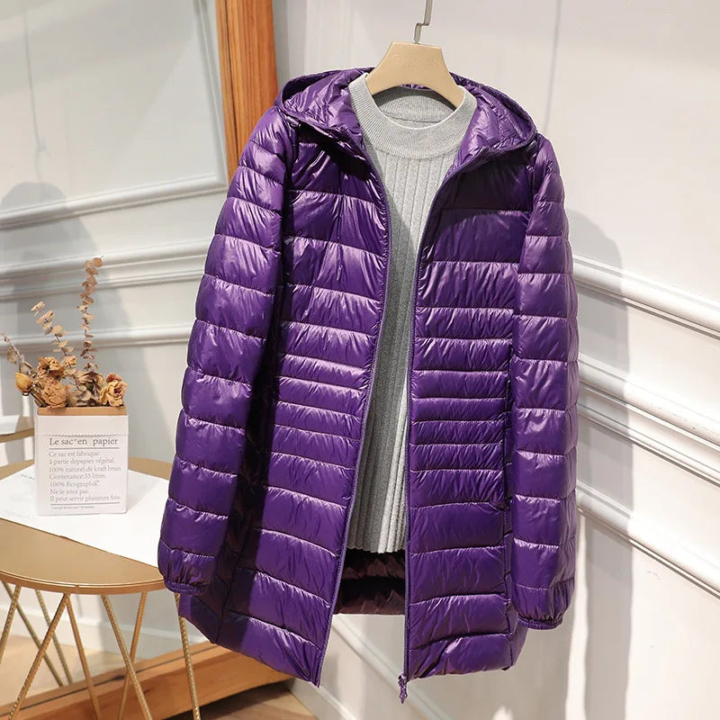 Womens Insulated Down Parka Warm Lightweight Fit