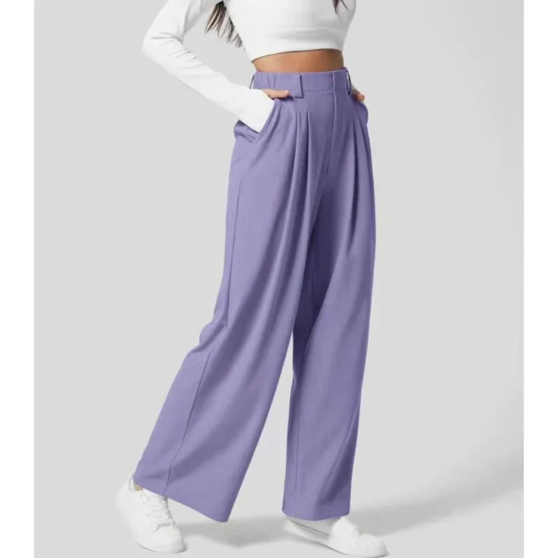 Womens Straight Leg Formal Pants Classic Fit - BritishMode