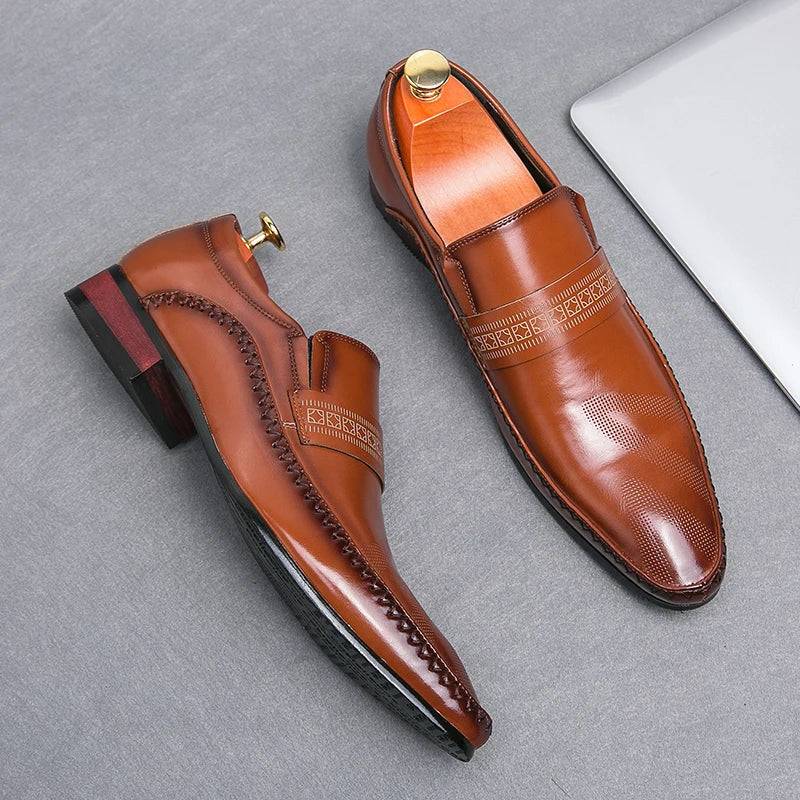 Mens Loafers Genuine Leather Slip-On - BritishMode