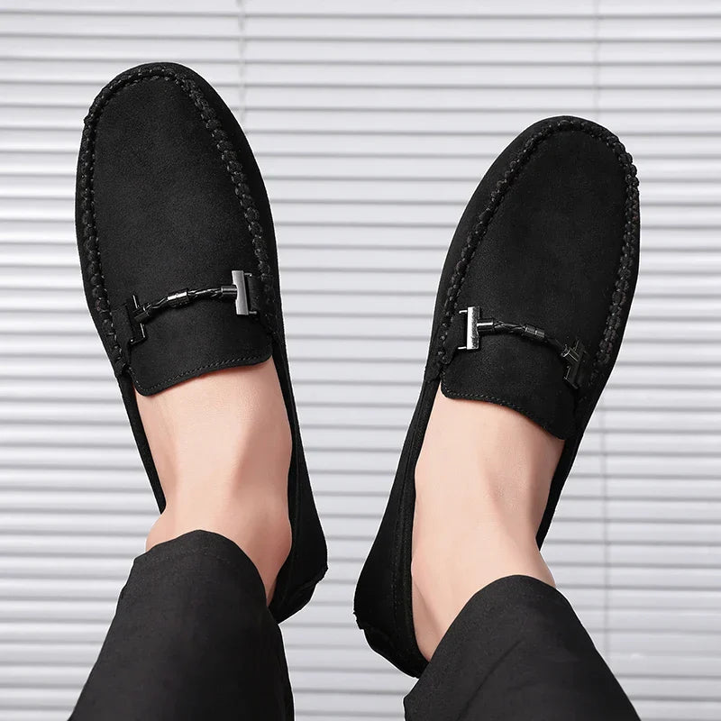 Mens Suede Loafers Slip-On Comfortable