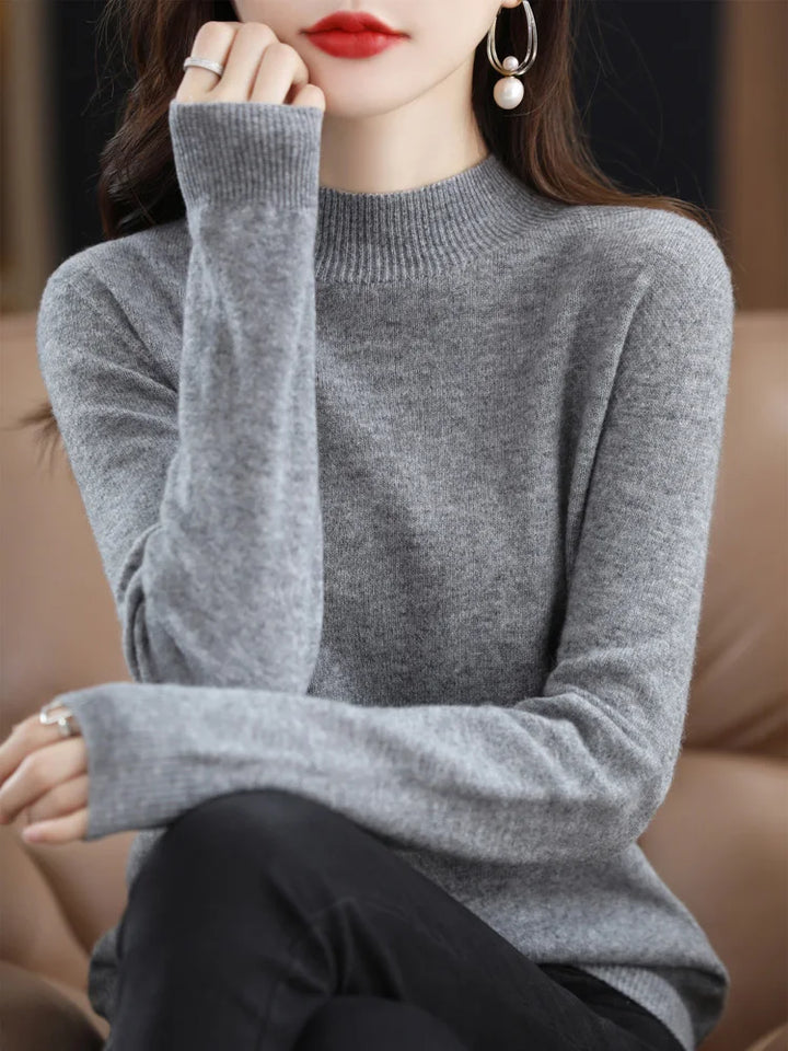 Womens Merino Wool Crew Neck Soft Sweater