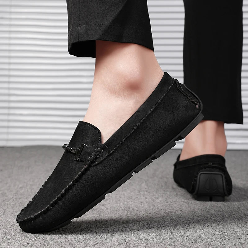 Mens Suede Loafers Slip-On Comfortable