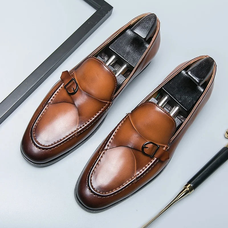 Mens Leather Loafers Classic Slip-On