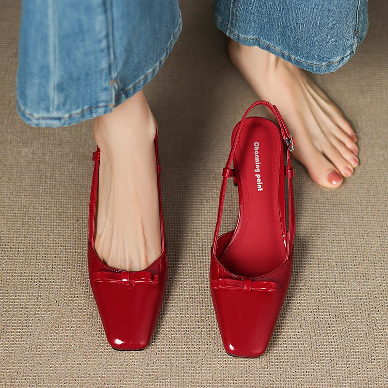 Womens Genuine Leather Heels Classic Fit