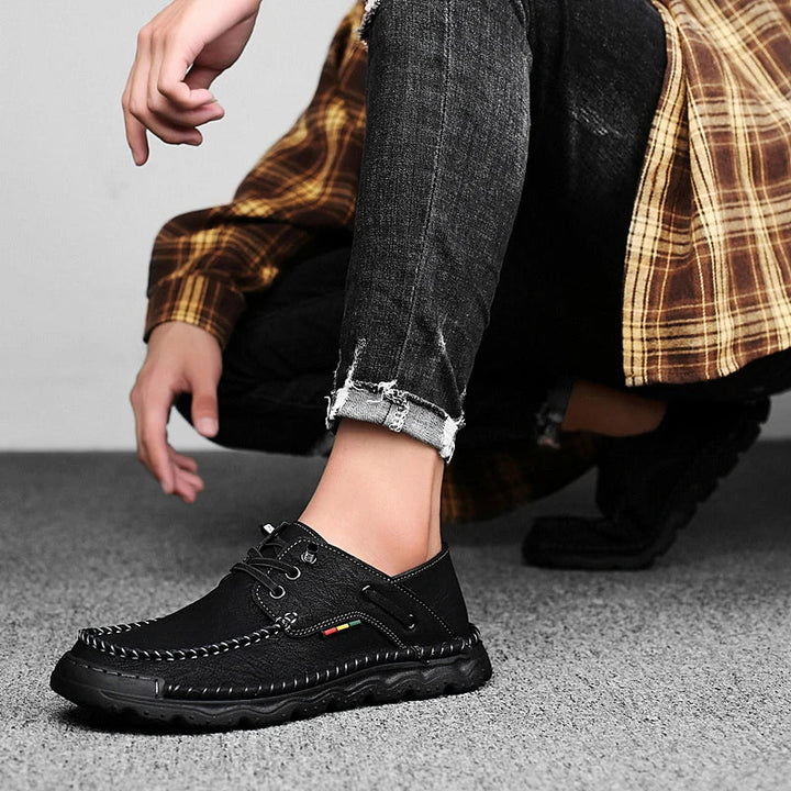 Mens Leather Shoes Genuine Leather Slip-On