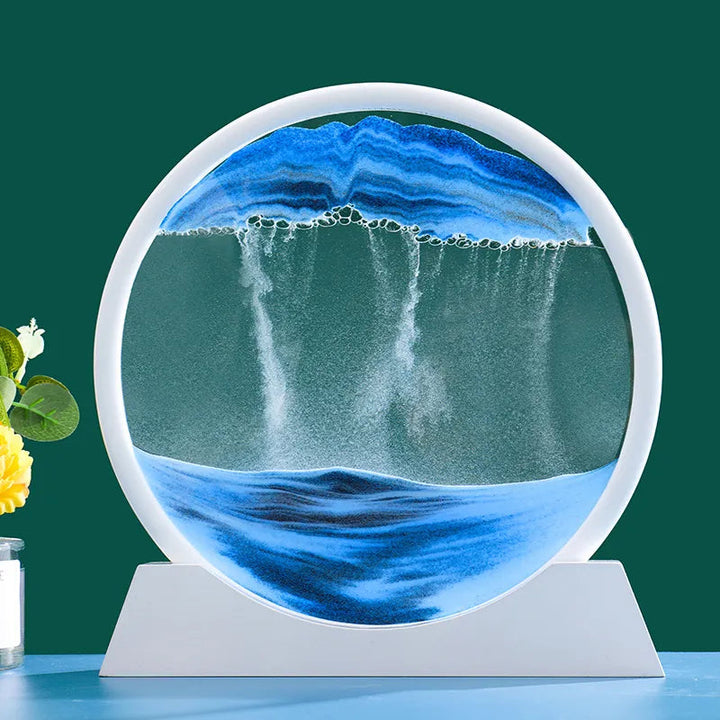 Decorative Glass Hourglass with Flowing Sand