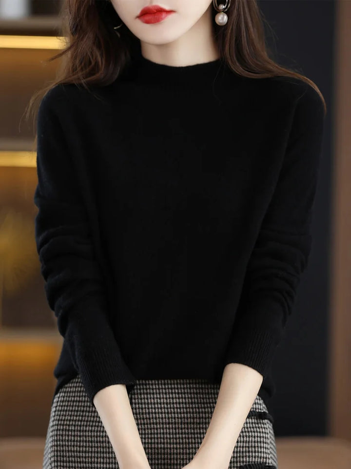 Womens Merino Wool Crew Neck Soft Sweater