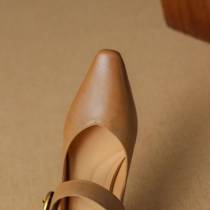 Womens Genuine Leather Heels Classic Fit