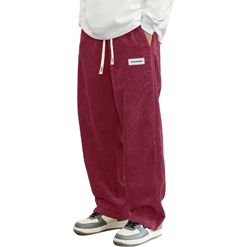 Mens Corduroy Casual Pants Relaxed Fit